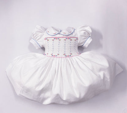 Luxe White smocked back and front