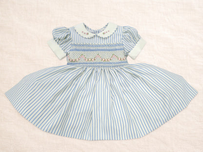 Blue Stripe Hand-Smocked Dress