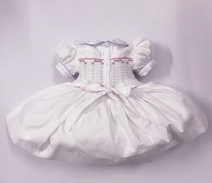 Luxe White smocked back and front