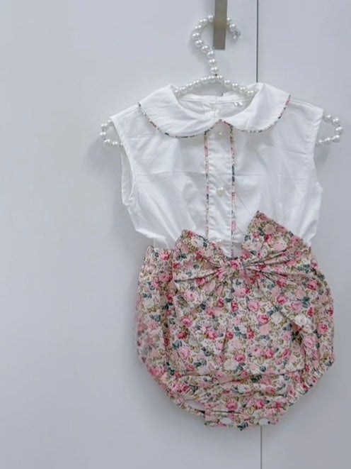 Floral classic romper ( got matching dress available )