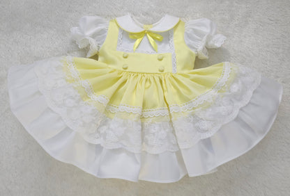 Lemon and white classic dress with lace HERE IN 10 DAYS