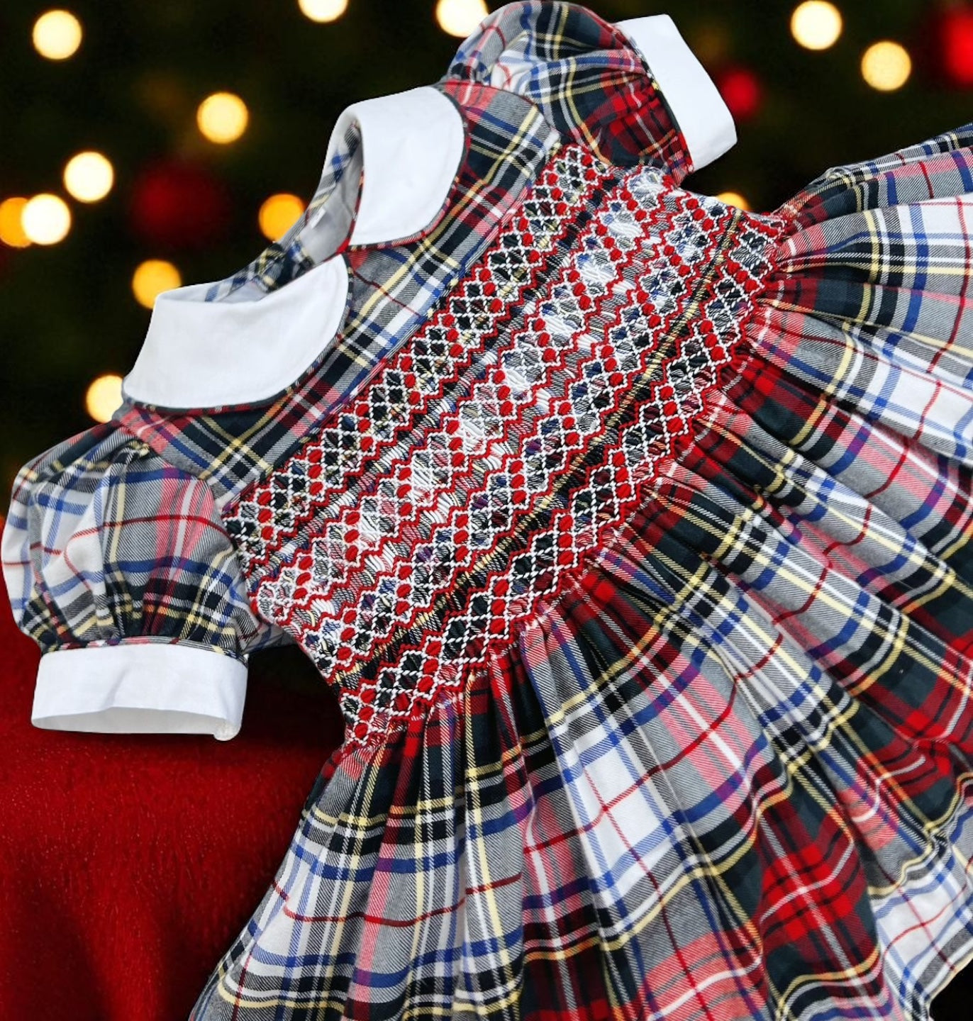 Tartan smocked dress ( have matching boys suit available )