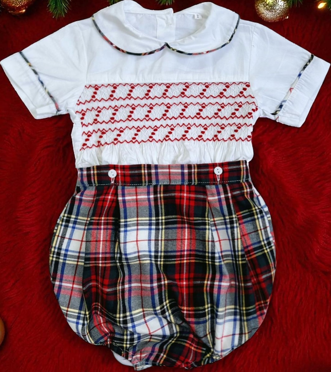 Tartan smocked boys suit ( got matching dress available )