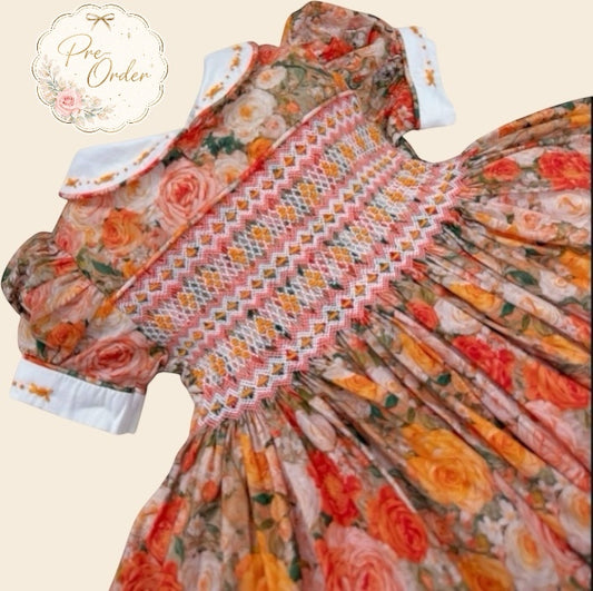 PRE-ORDER | Hand-Smocked Floral Dress