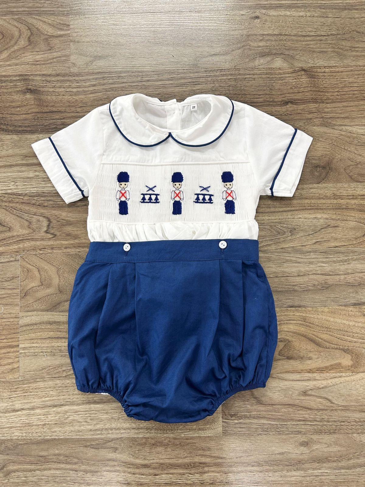 Soldier boy smocked suit