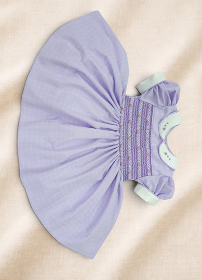 Lavender Rose Hand-Smocked Dress