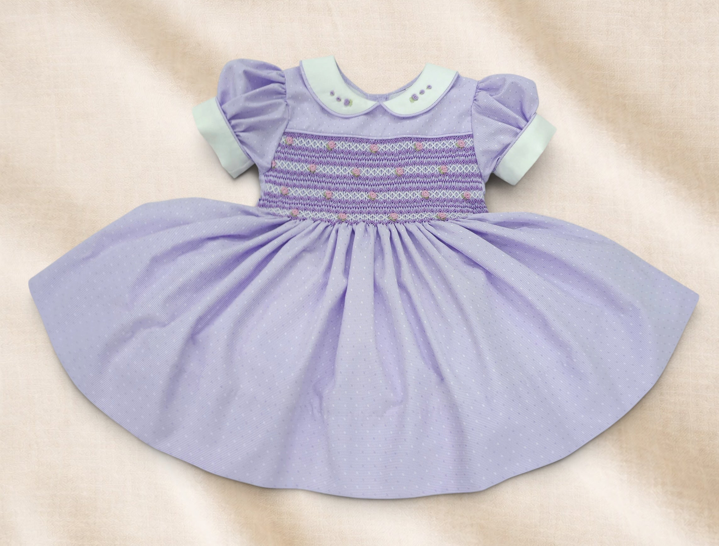 Lavender Rose Hand-Smocked Dress