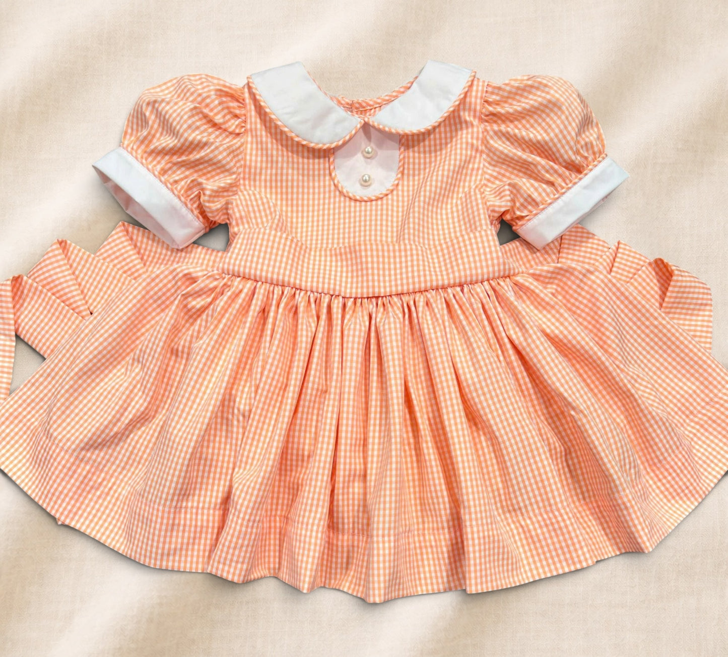 Orange gingham classic dress