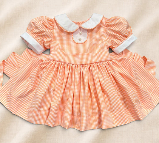 Orange gingham classic dress