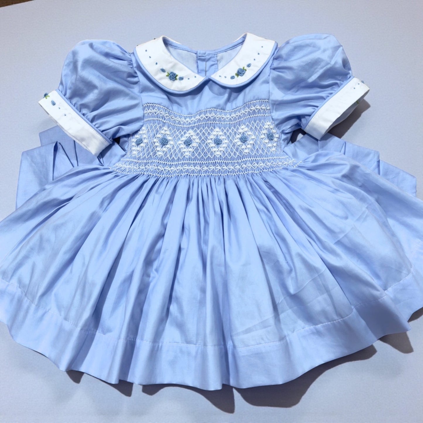 Blue smocked dress ( got matching boys suit available)
