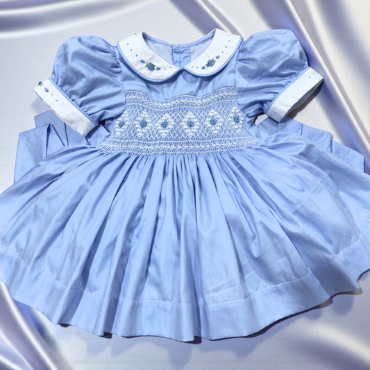 Blue smocked dress ( got matching boys suit available)