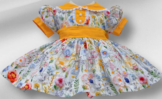 3d print floral classic dress