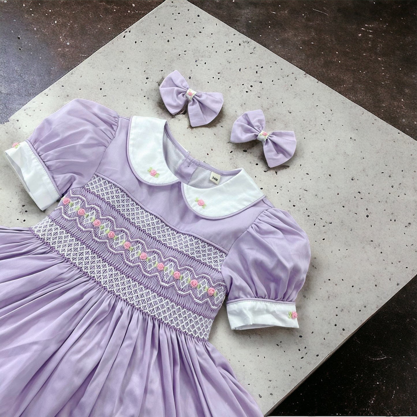 💜🩷💜 Fliederfarbenes gesmoktes Kleid 💜🩷💜