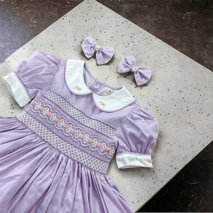 💜🩷💜 Fliederfarbenes gesmoktes Kleid 💜🩷💜